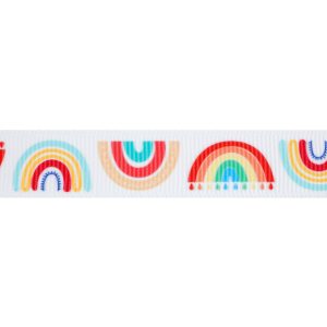 5/8'' x 7 yd. Grosgrain Rainbow Ribbon by Celebrate It®