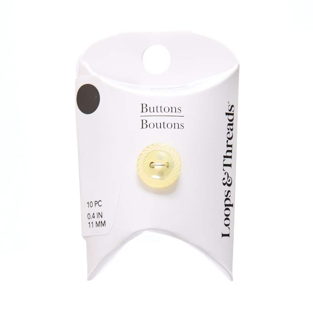 11mm Round Yellow Rope-Edge Buttons, 10ct. by Loops & Threads®