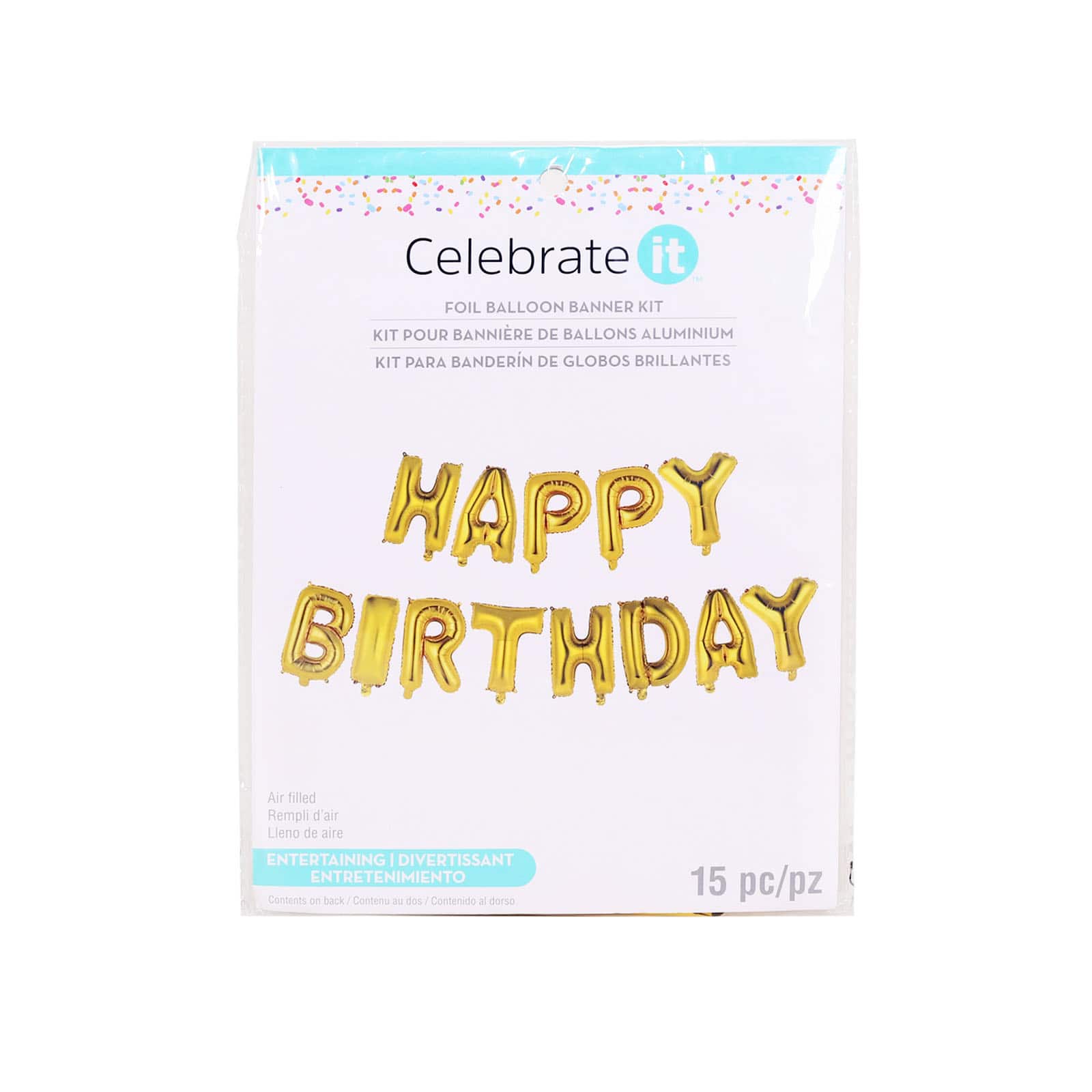 Happy Birthday Gold Foil Balloon Banner Kit By Celebrate It™ - Image 4