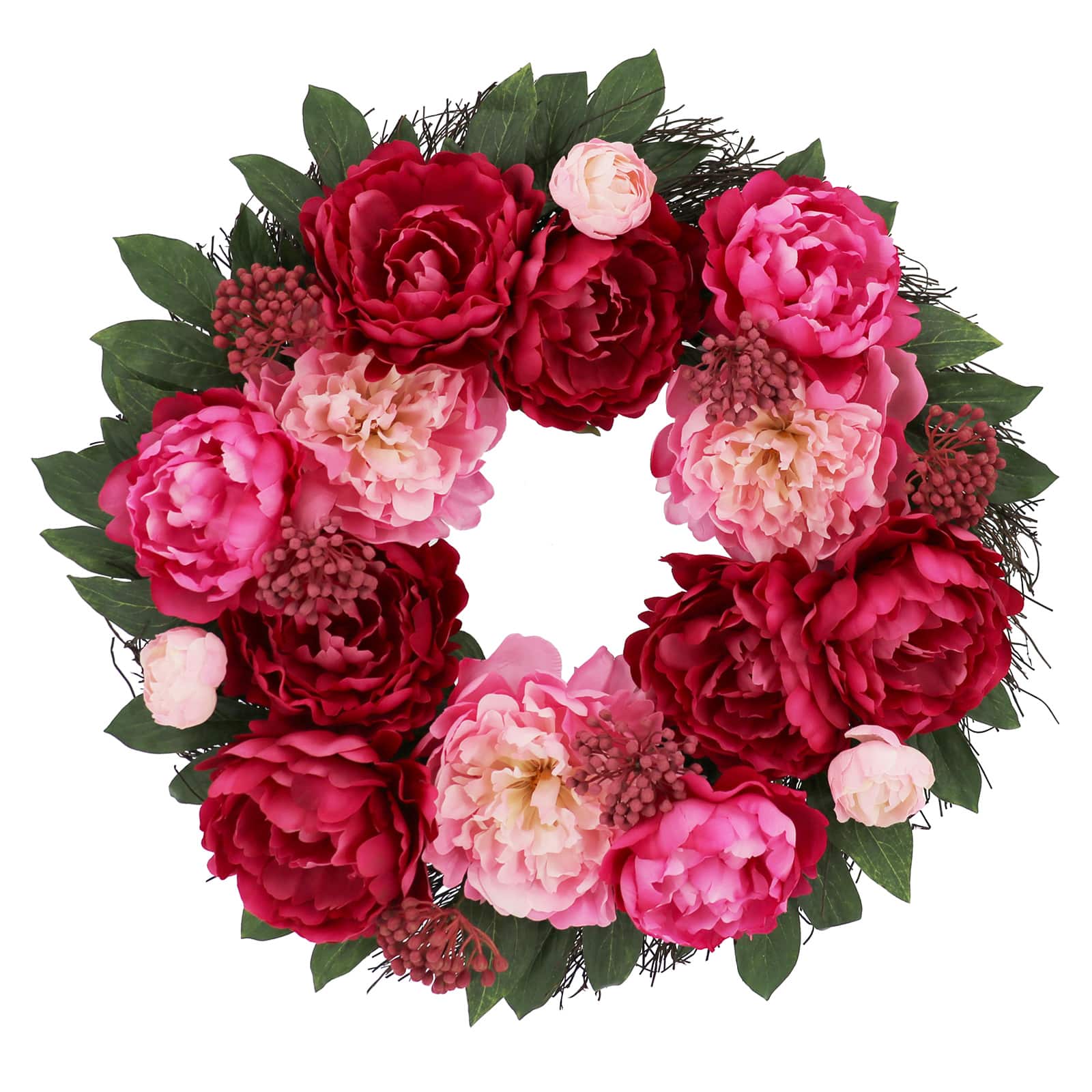 22" Pink Peony Mix Real Touch Wreath by Ashland®