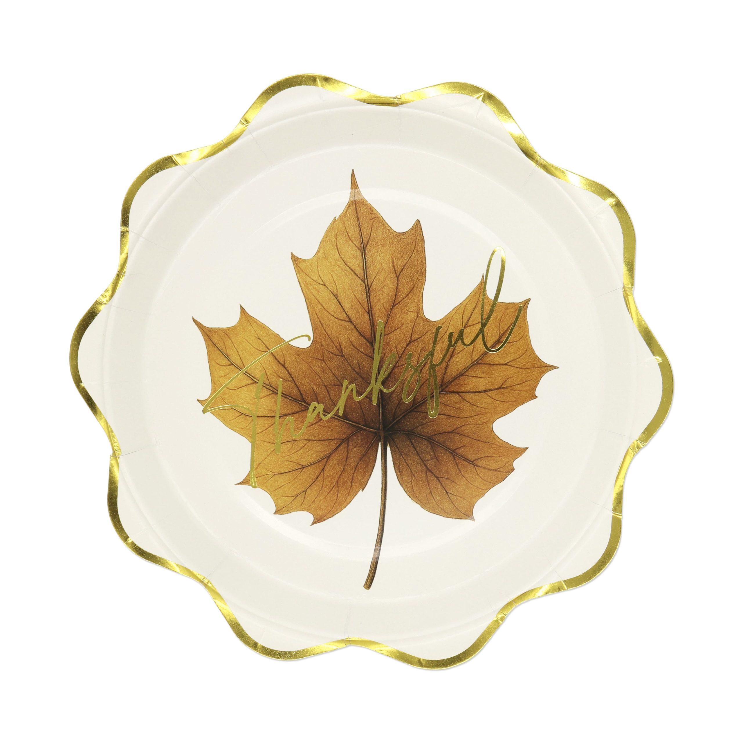 7" Thankful Autumn Leaf Paper Snack Plates, 10ct. by Celebrate It™