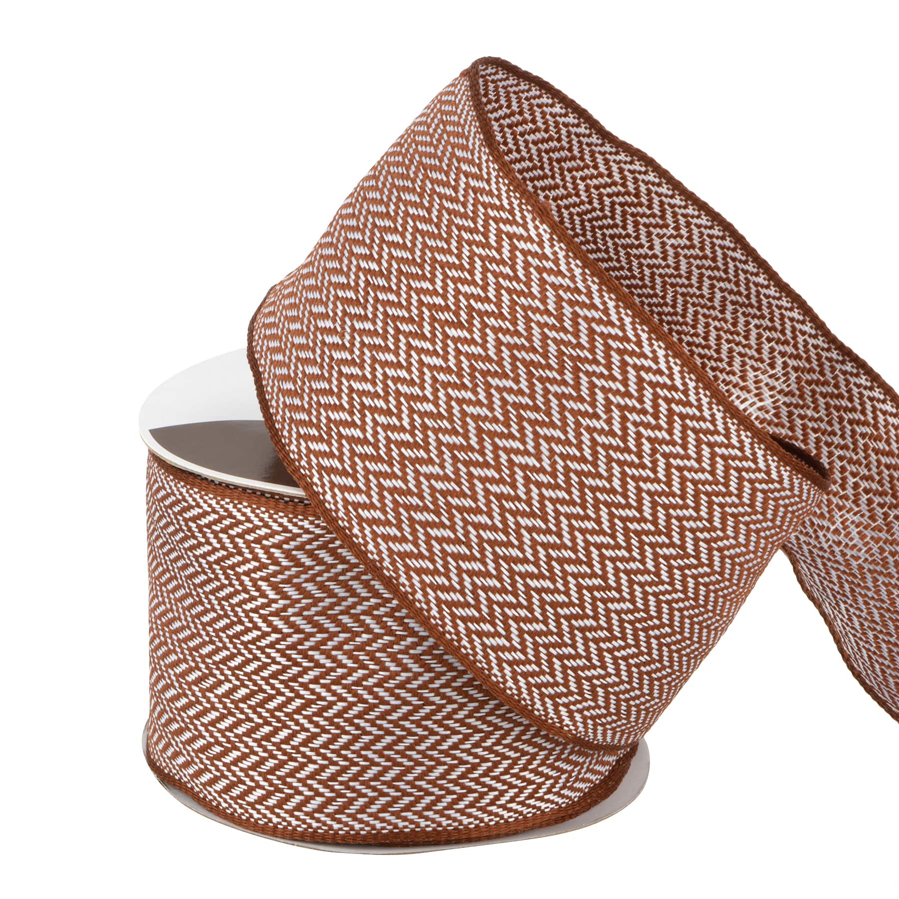 2.5" x 6.6yd. Brown & White Wired Tweed Ribbon by Celebrate It®