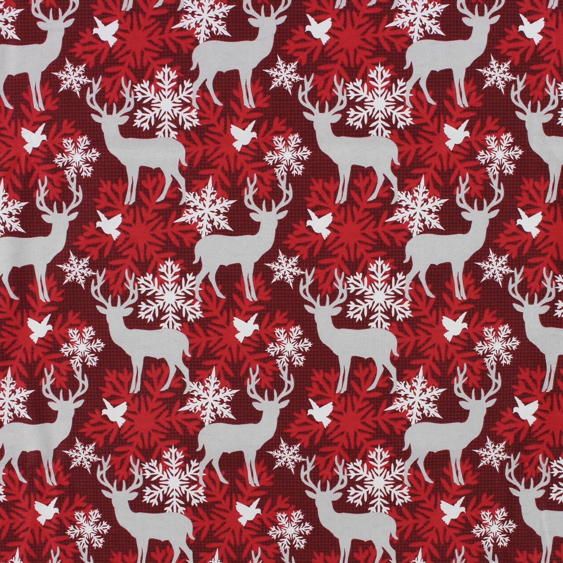 Richloom Deerly Crimson Cotton Quilting Fabric