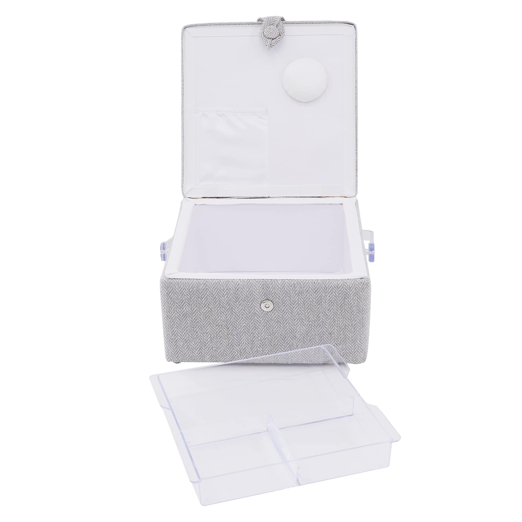 Gray Square Sewing Basket by Loops & Threads® - Image 4