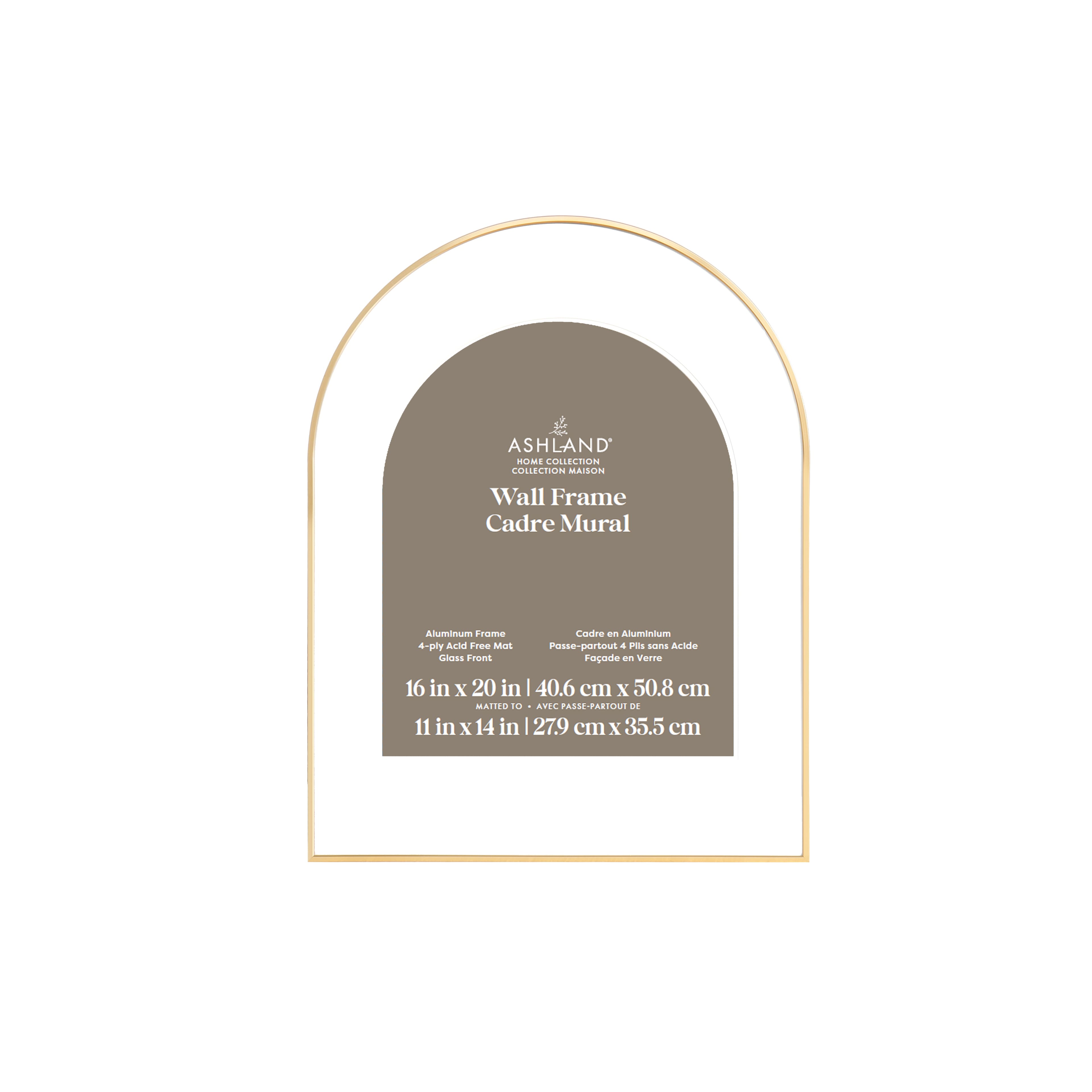 Home Gold Aluminum Arch Wall Frame with Mat by Ashland®