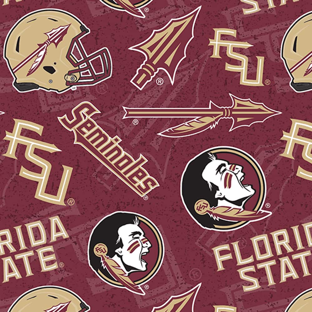 NCAA Florida State University Seminoles Logo Tone-on-Tone Cotton Fabric