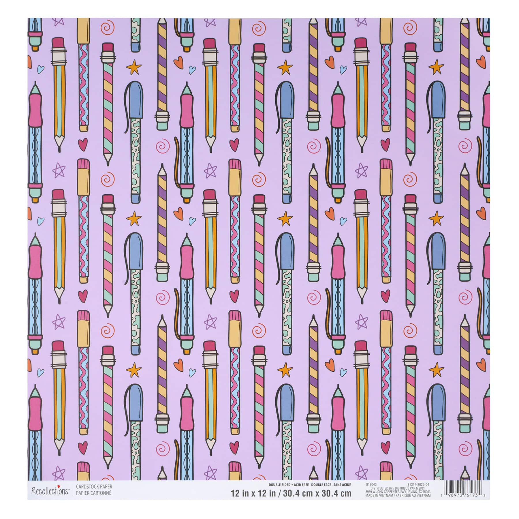 12" x 12" Back-to-School Double-Sided Cardstock Paper by Recollections™