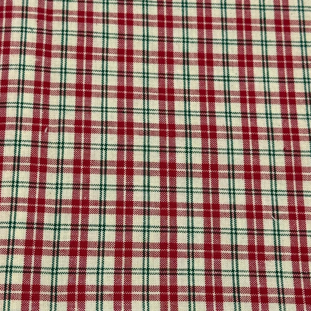 Feldman Red & Ivory Homespun Plaid Cotton Fabric