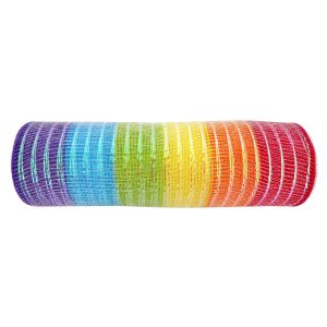 10" x 6.3yd. Rainbow Striped Mesh by Celebrate It®