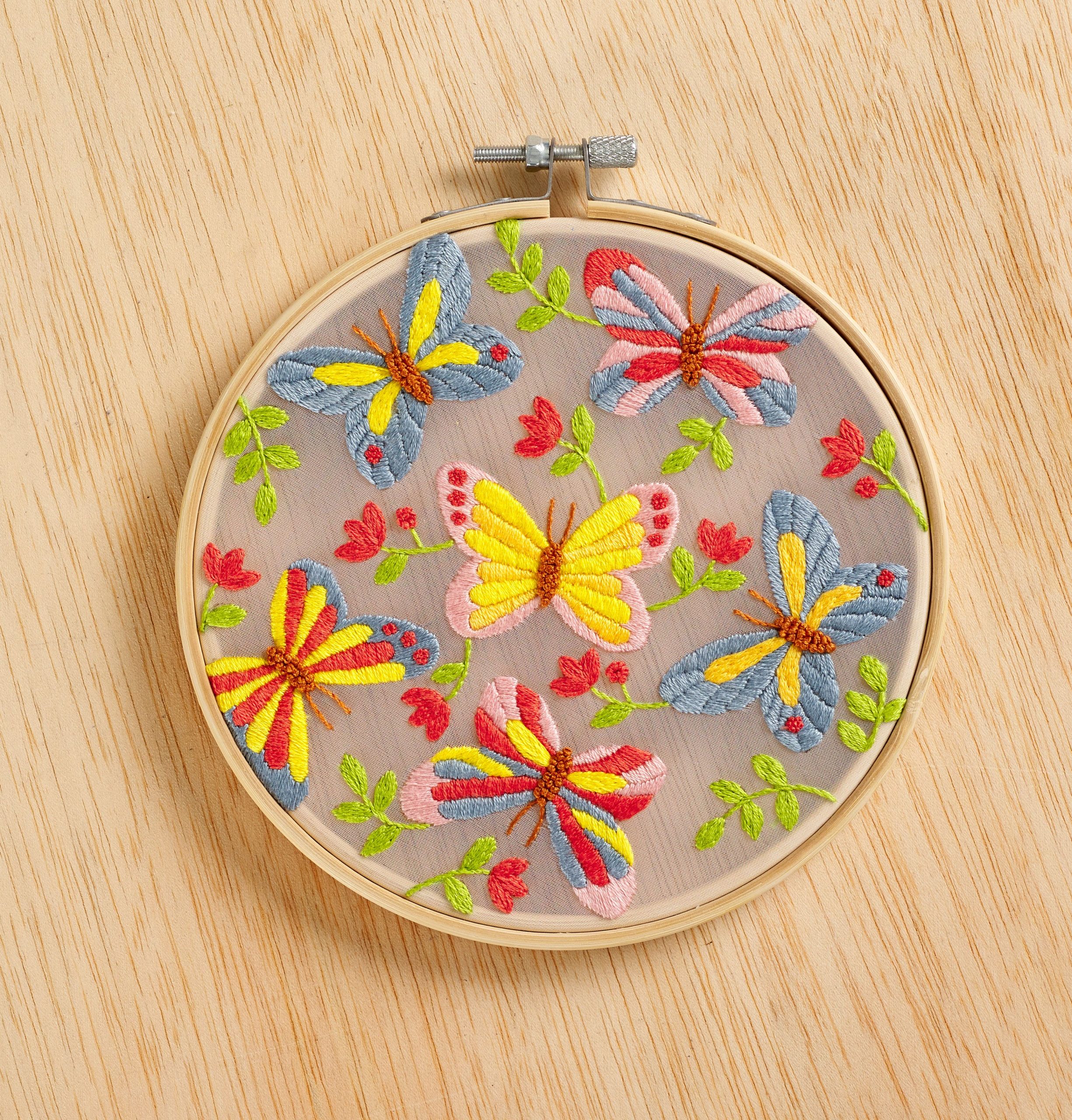 6" Butterflies Embroidery Kit by Loops & Threads® - Image 3