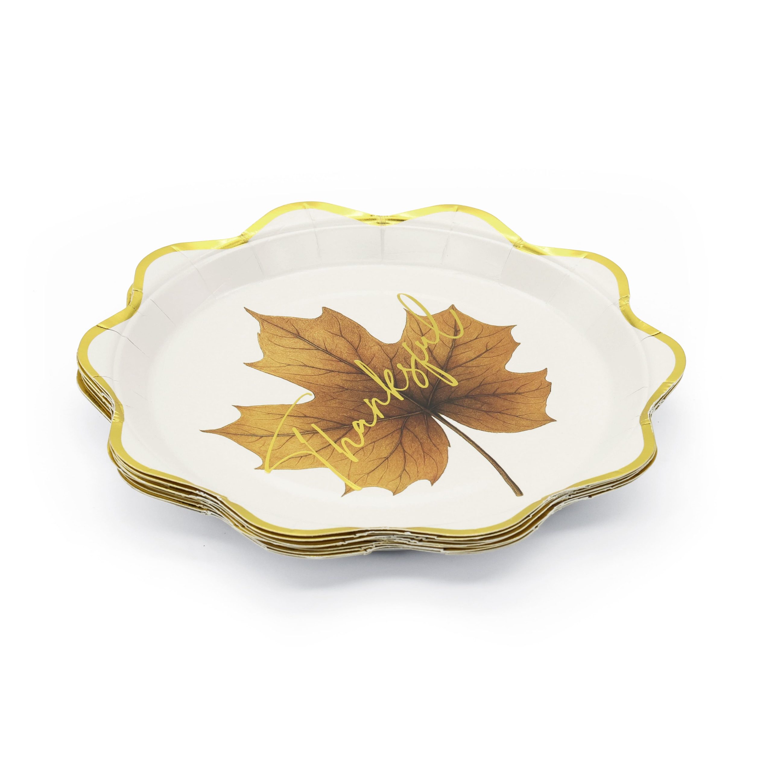 7" Thankful Autumn Leaf Paper Snack Plates, 10ct. by Celebrate It™ - Image 3