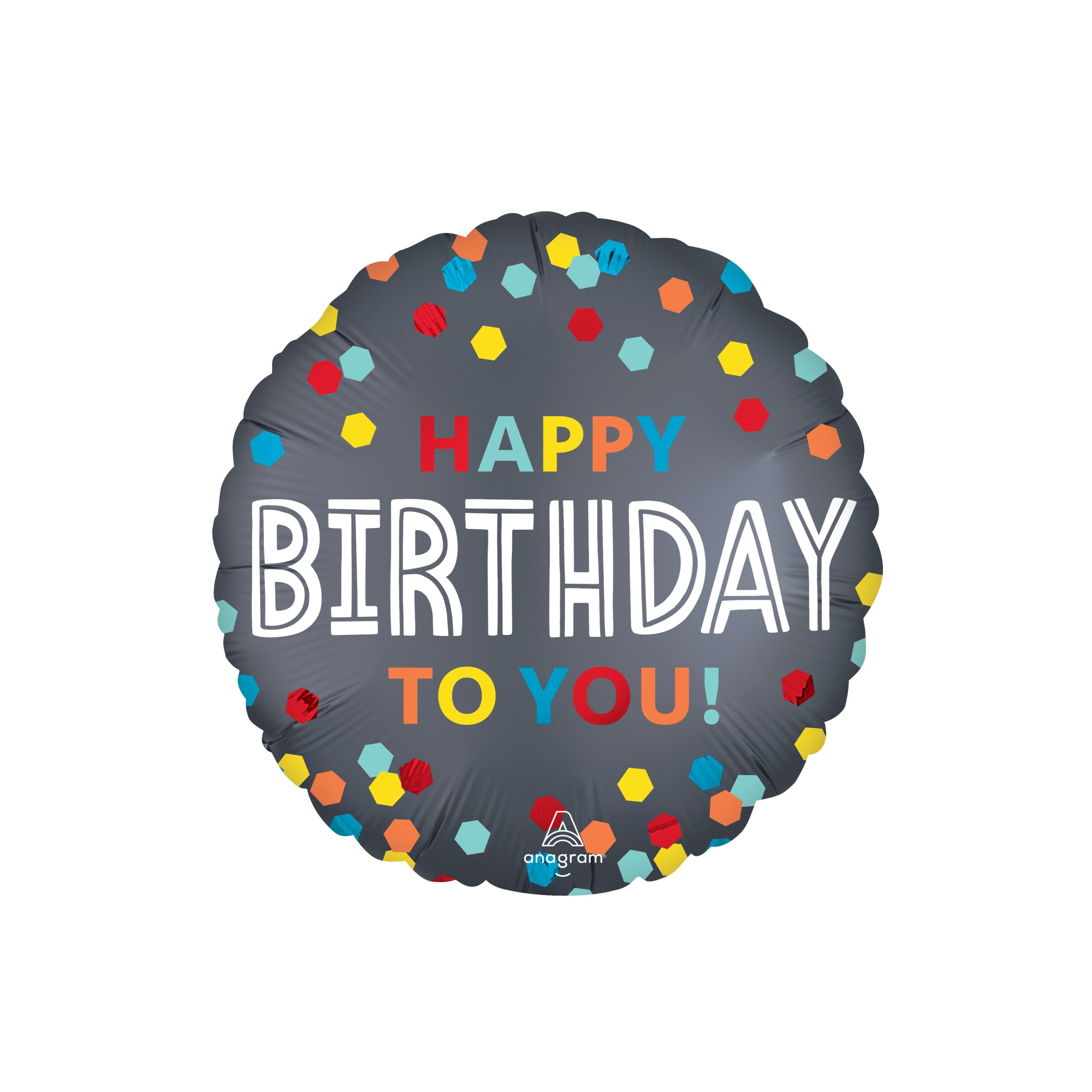 18" Satin Confetti Burst Birthday Foil Balloon