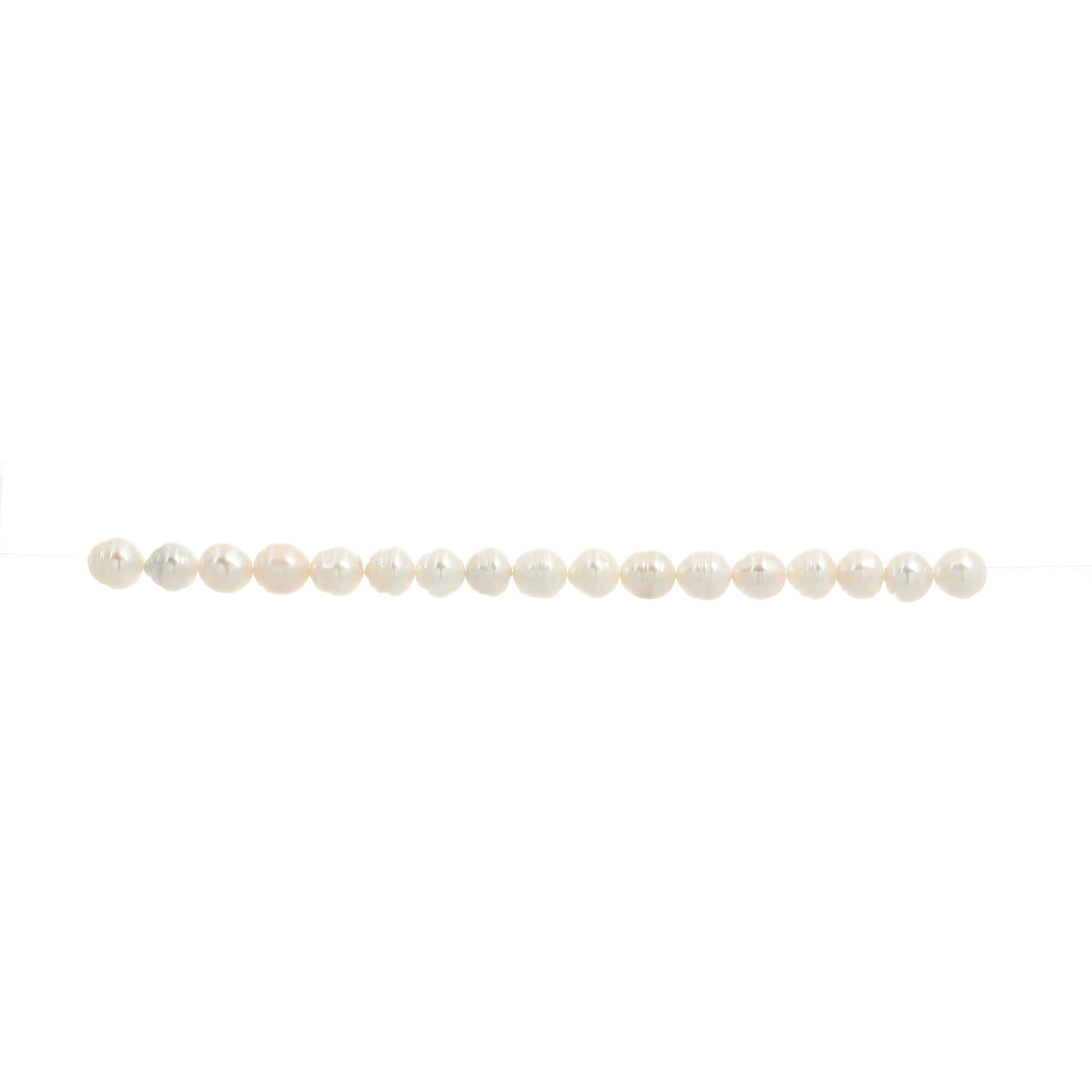 7.3mm Ivory Button Dyed Cultured Pearl Beads, 16ct. by Bead Landing™ - Image 3