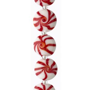 Candy Cane Glass Beads, 16mm by Bead Landing™