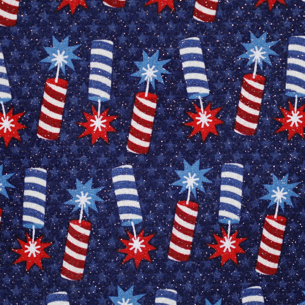 Firecracker Glitter Toss Cotton Fabric