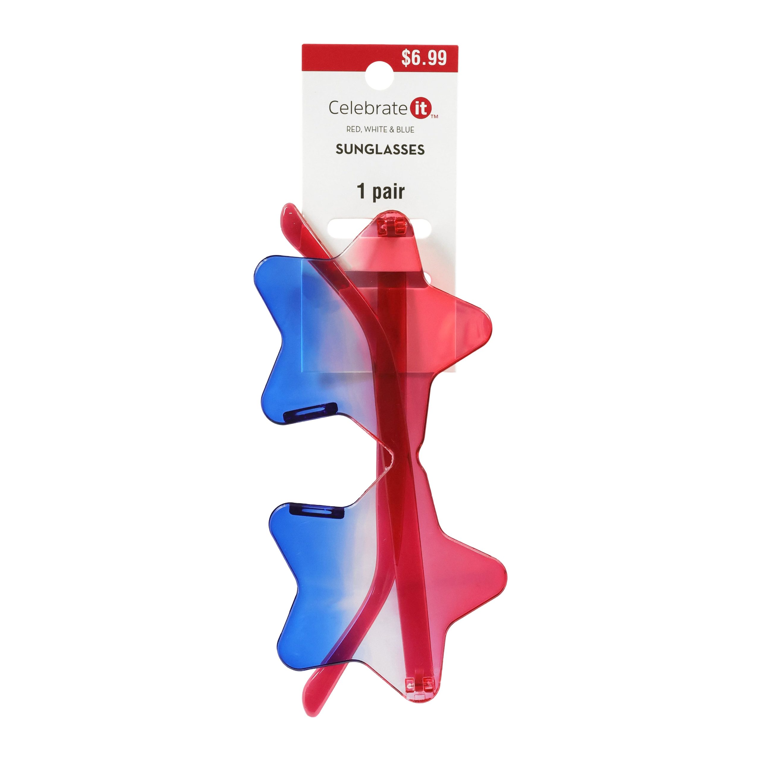 Red, White & Blue Ombre Star Sunglasses by Celebrate It™ - Image 3