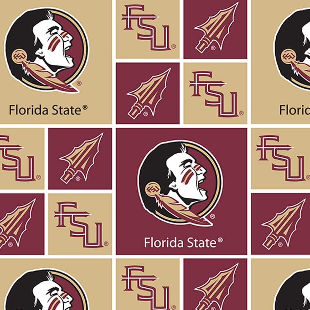NCAA Florida State University Geometric Cotton Fabric