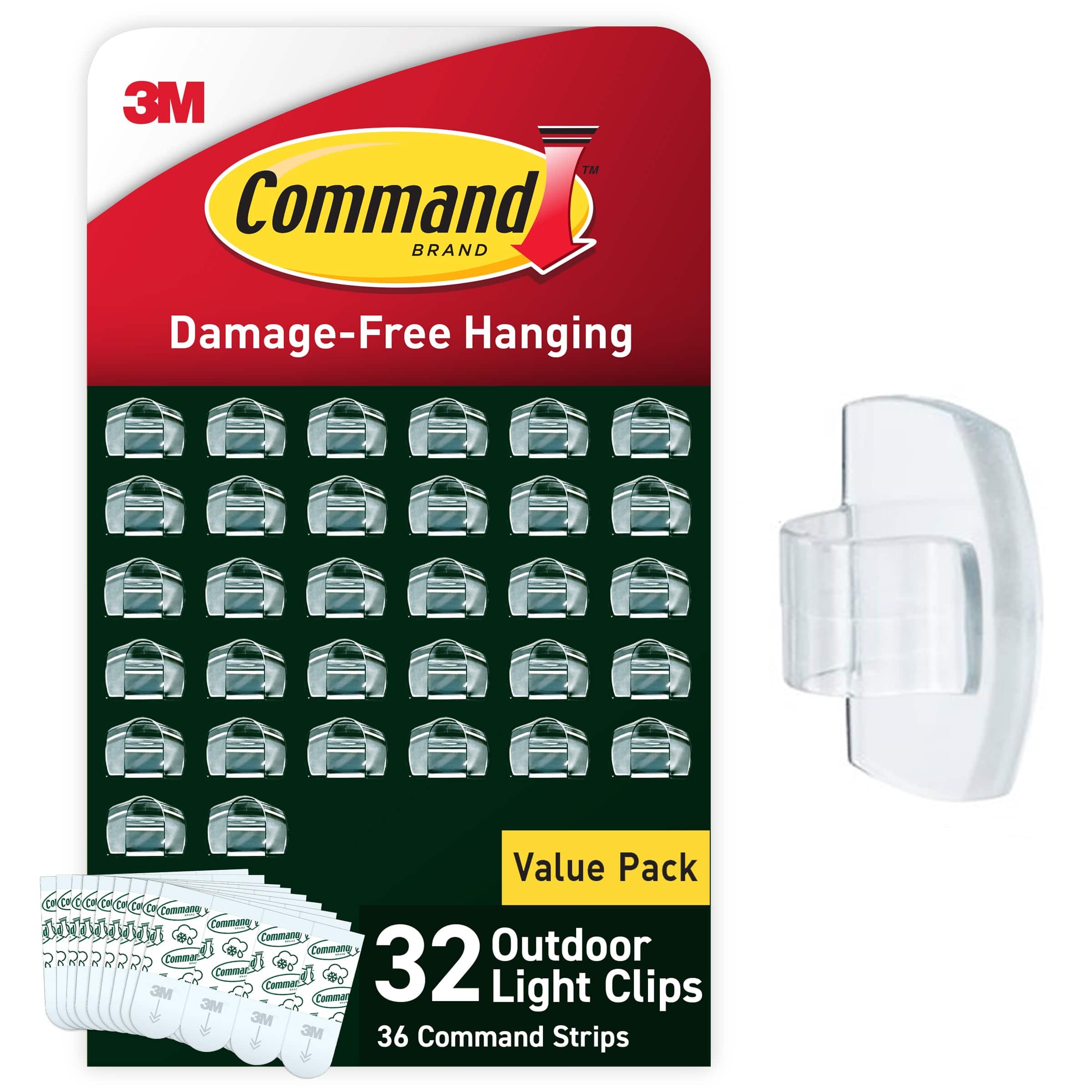 Command™ Outdoor Light Clips with Foam Strips