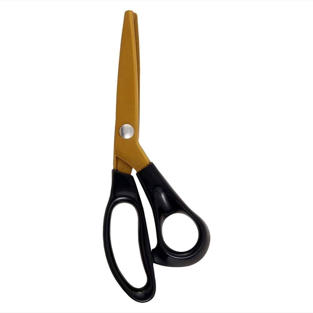 Gold Notion 9.25" Black-Handle Pinking Scissors by Loops & Threads®