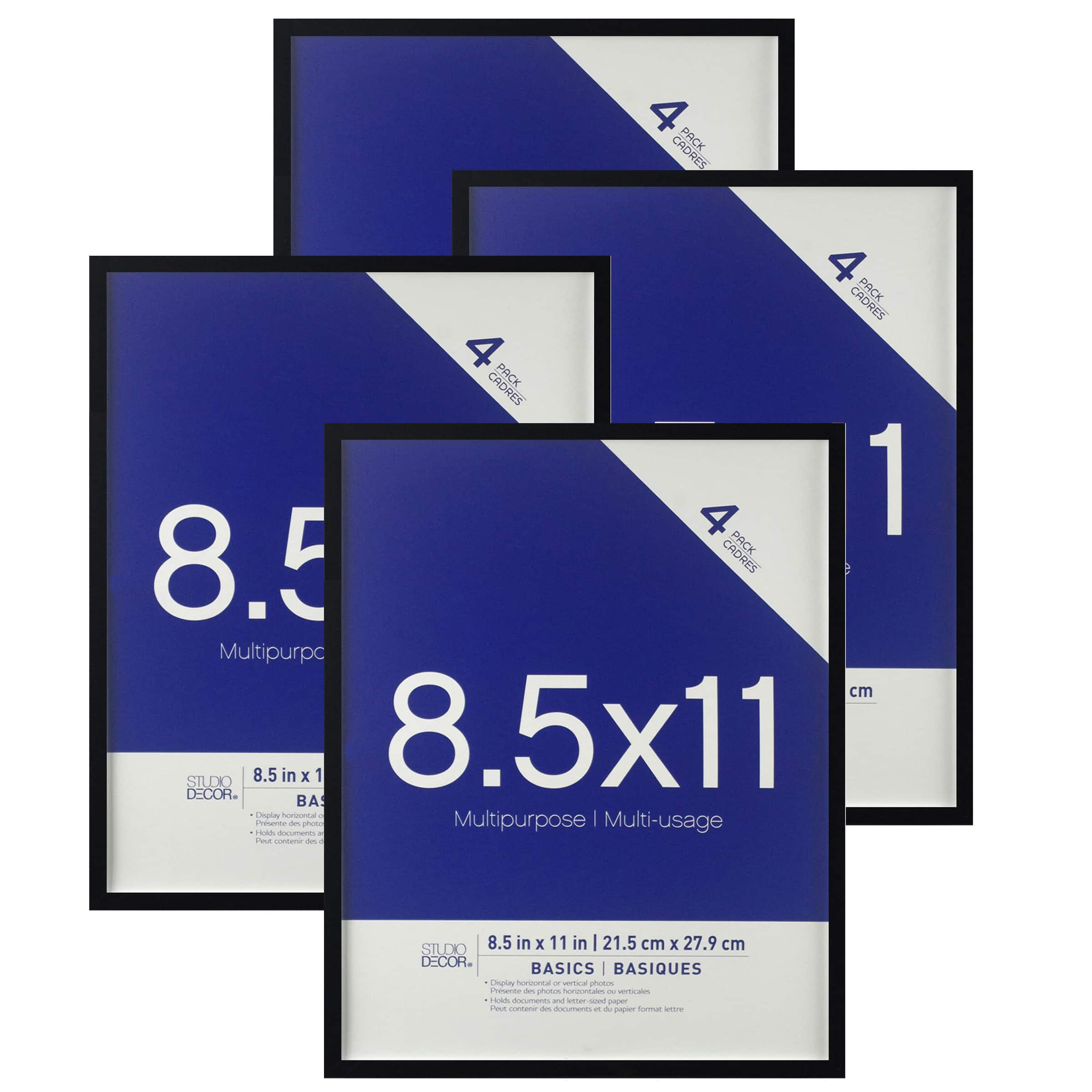 4 Pack Basics 8.5" x 11"  Multipurpose Wall Frames by Studio Décor®