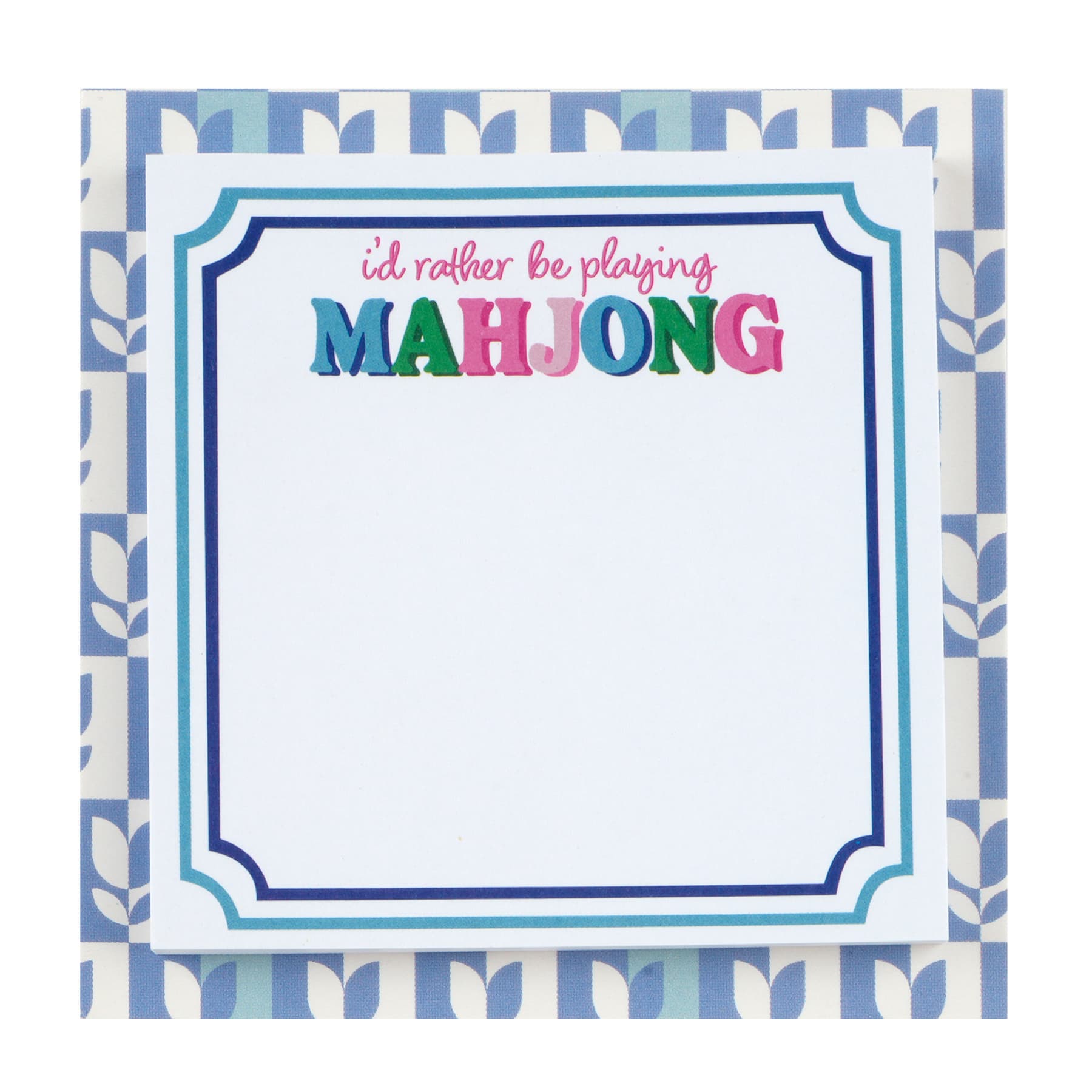Mahjong 3.5" x 3.5" Blue & White Sticky Notes by Fab Finds