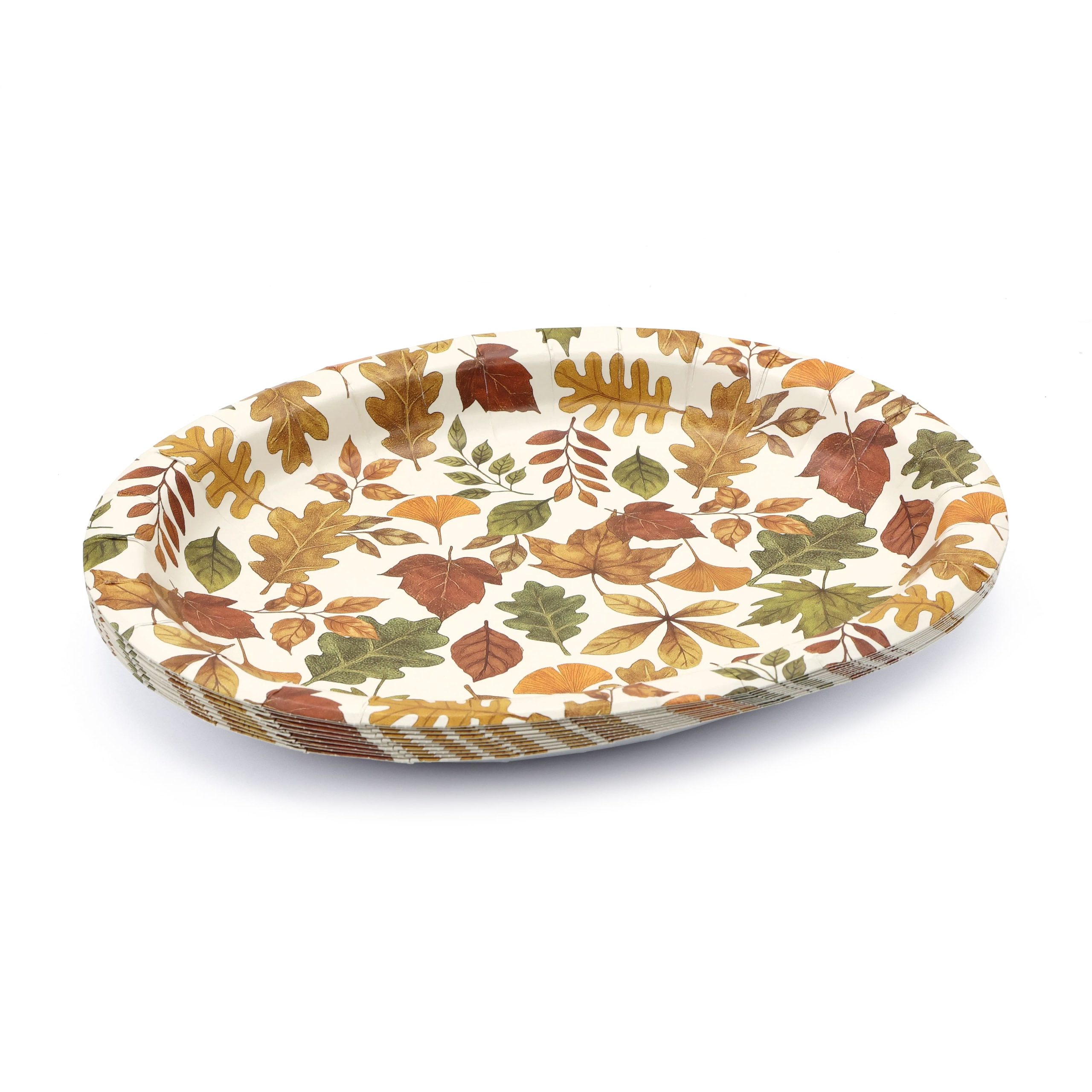 Thanksgiving Leaves Oval Paper Dinner Plates, 10ct. by Celebrate It™ - Image 3
