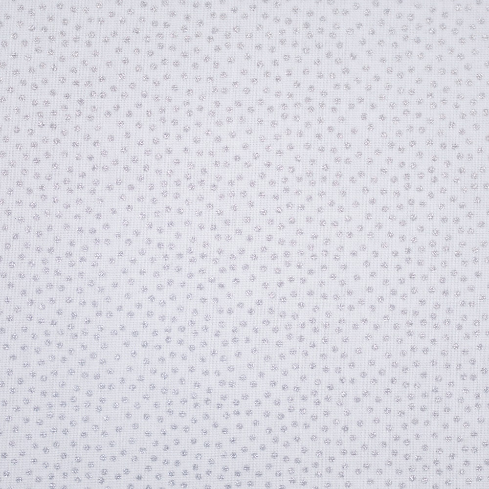 White Metallic Dot Cotton Fabric