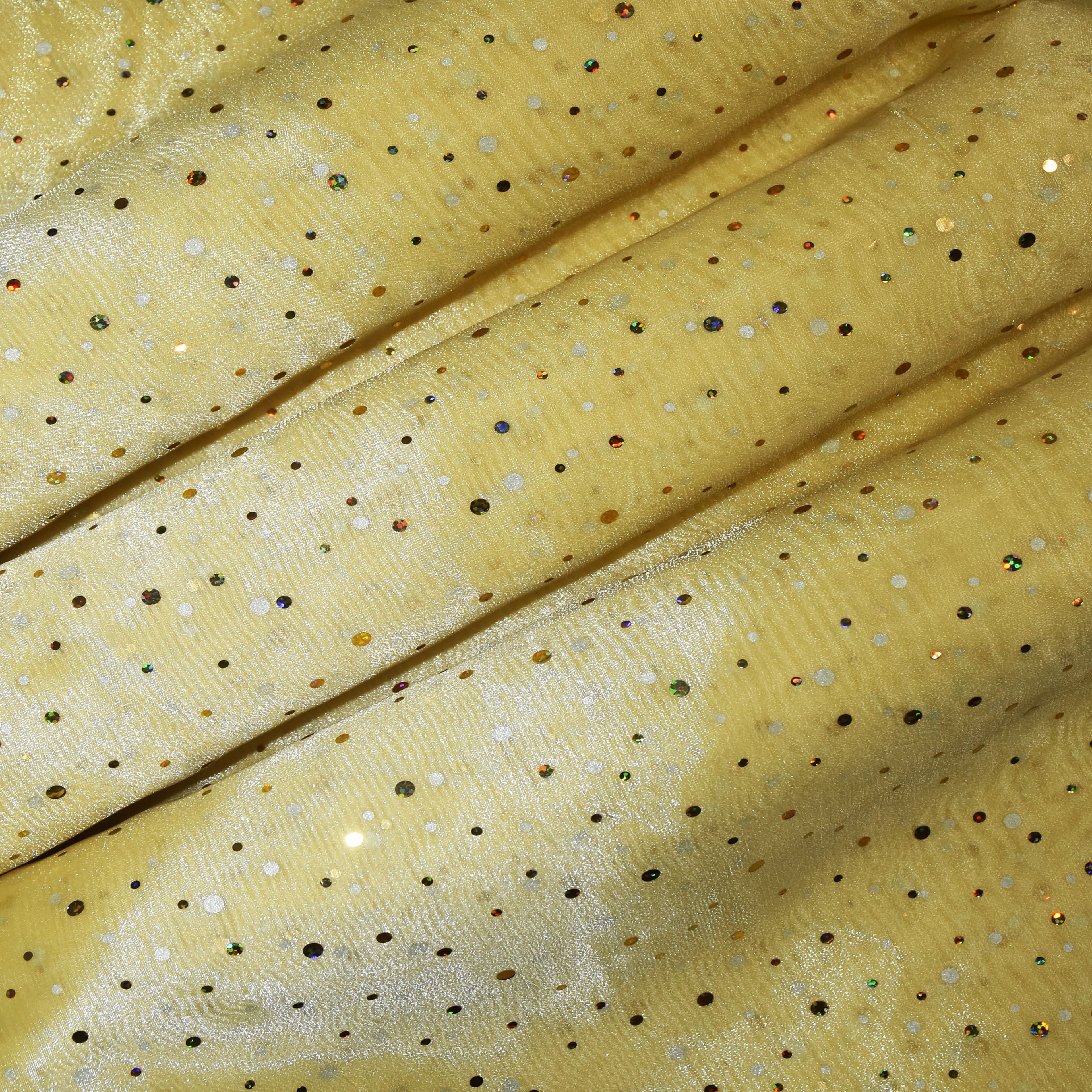 Feldman Yellow Ducco Dots Organza