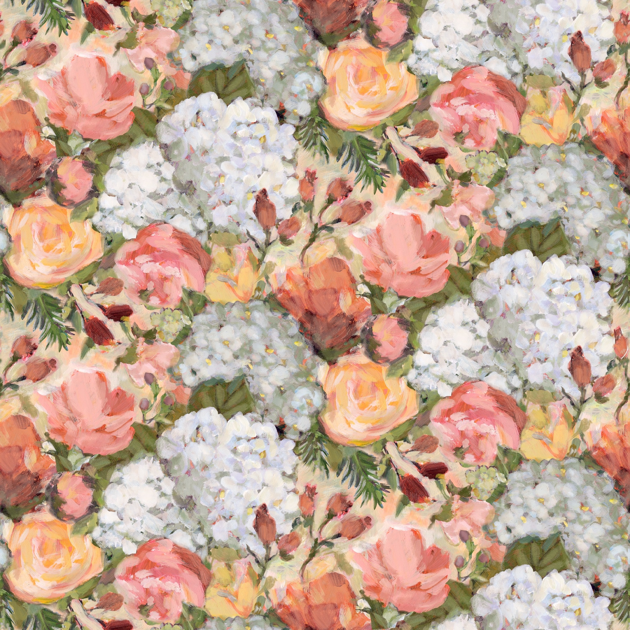 Susan Winget Hydrangea Packed Hydrangea Cotton Fabric