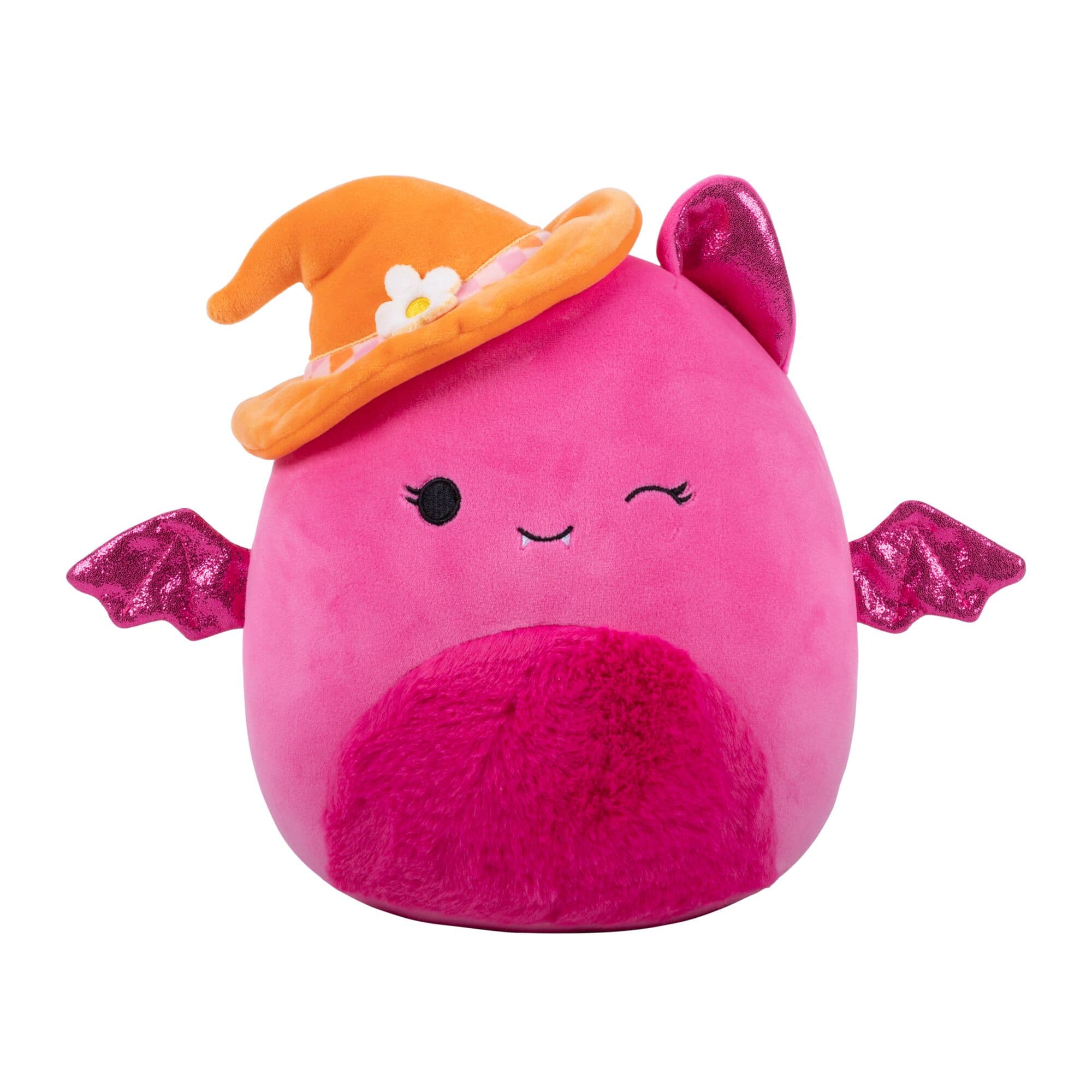 8" Suzette the Winking Pink Bat with Witch Hat Plush