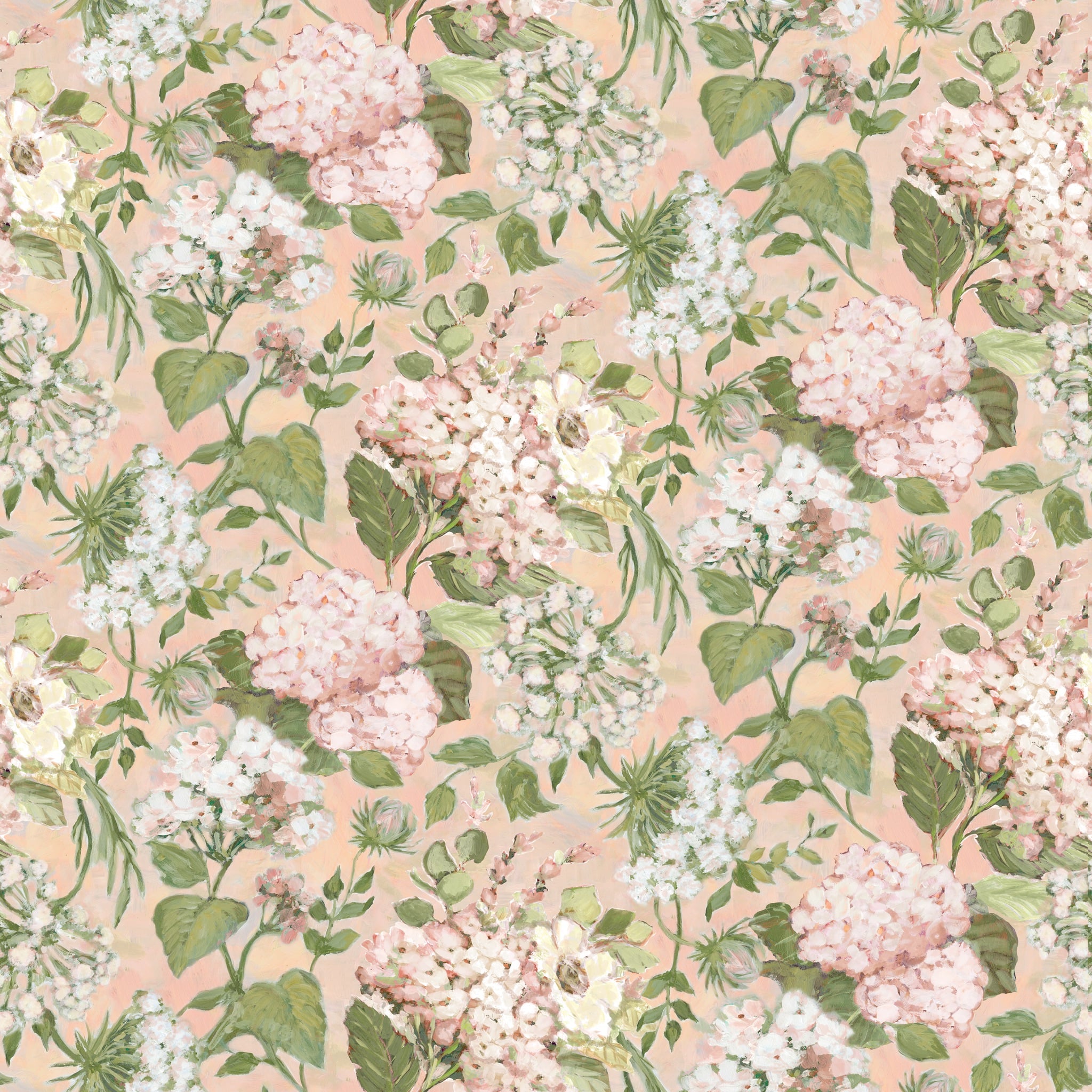 Susan Winget Hydrangea Packed Floral Cotton Fabric