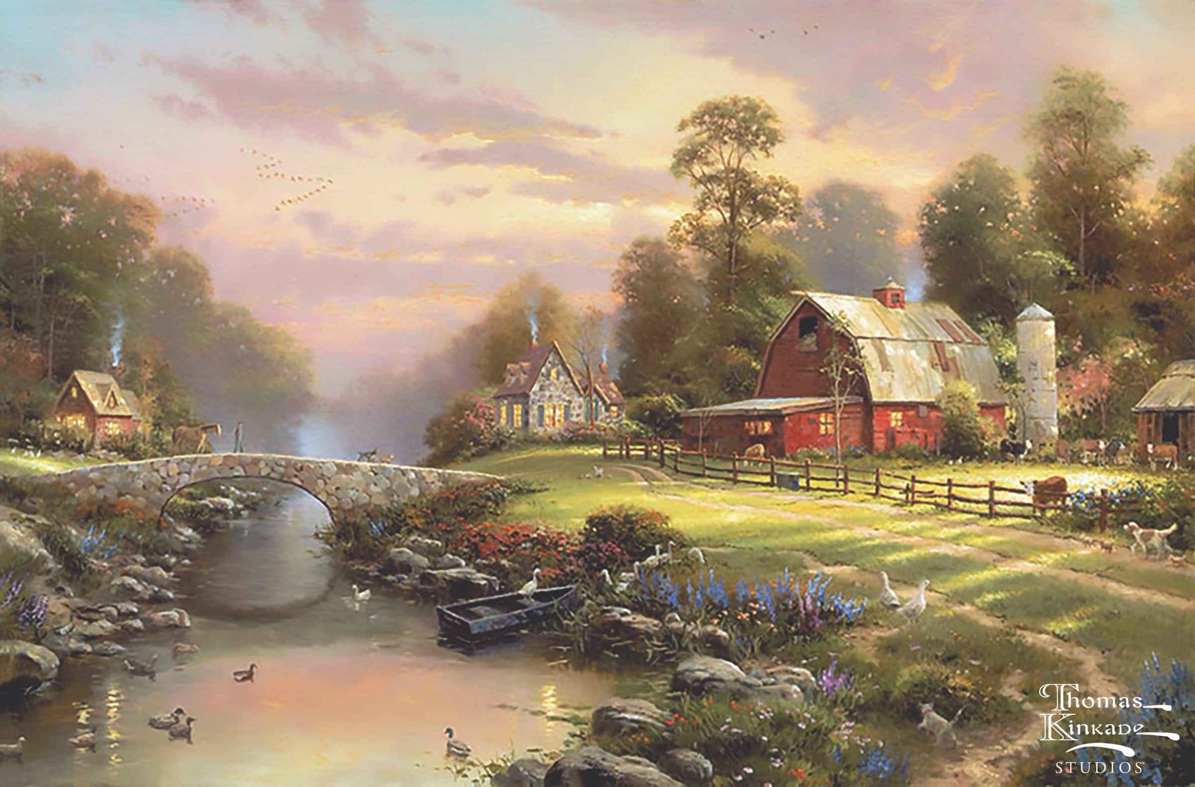 12" x 16" Thomas Kinkade Farm Needlepoint Canvas by Loops & Threads®